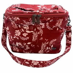 Lug Nibble Red & White Floral Lunchbox Cooler Insulated Travel Bag NWOT